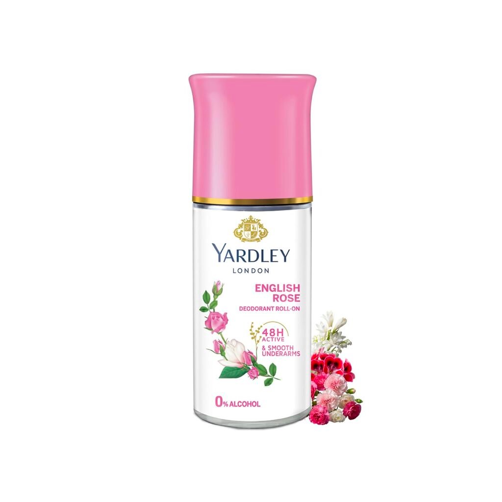 Yardley London English Rose Underarm Deodorant Roll On | With Licorirce Extract & Floral Extracts