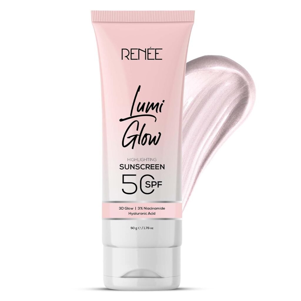 RENEE Lumi Glow Highlighting Sunscreen with SPF 50 | In-Vivo Tested | With Niacinamide & Hyaluronic Acid