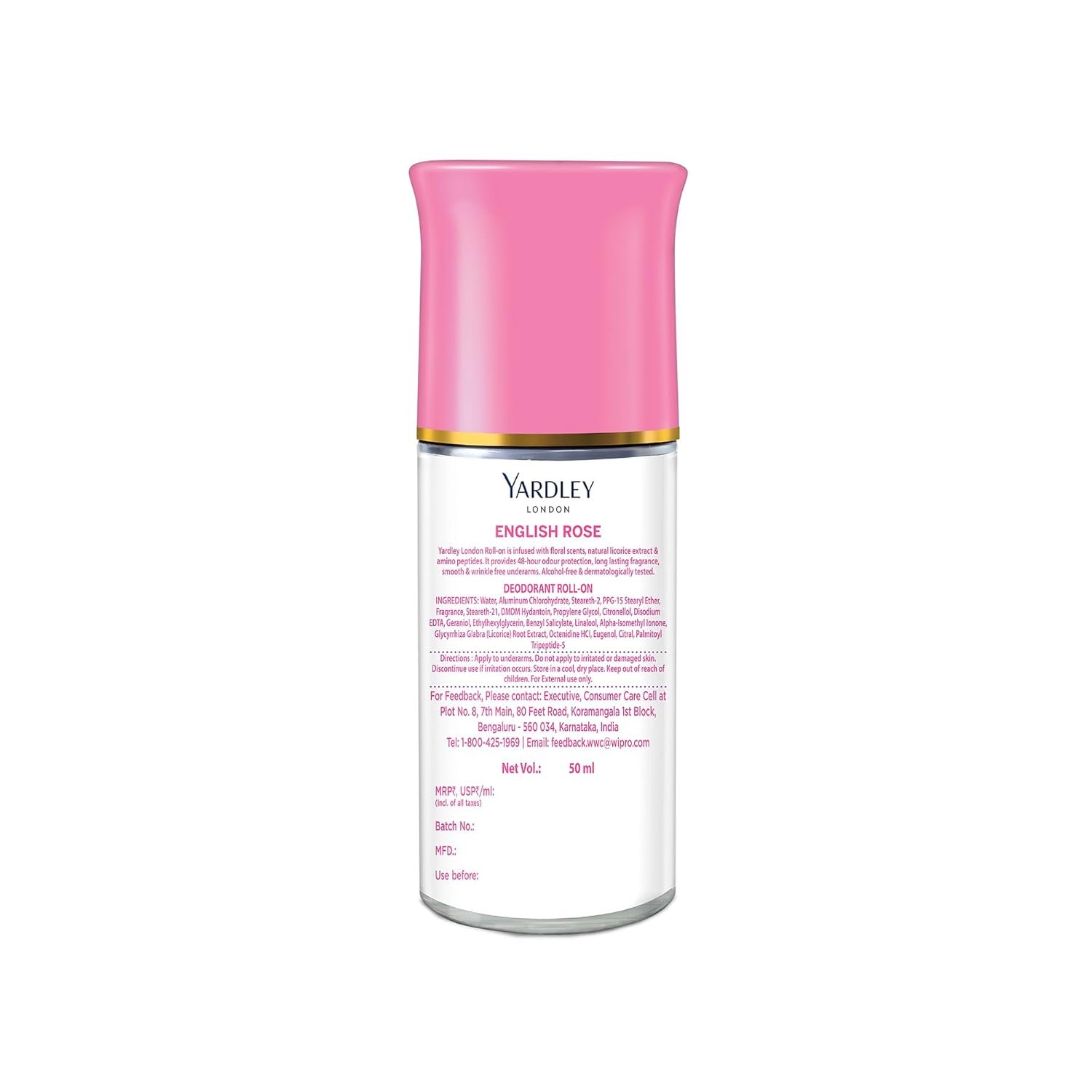 Yardley London English Rose Underarm Deodorant Roll On | With Licorirce Extract & Floral Extracts - Image 2