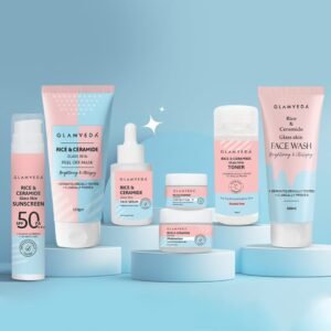 Glamveda Korean 7 Step Skincare Kit for Women | Rice & Ceramide Routine |