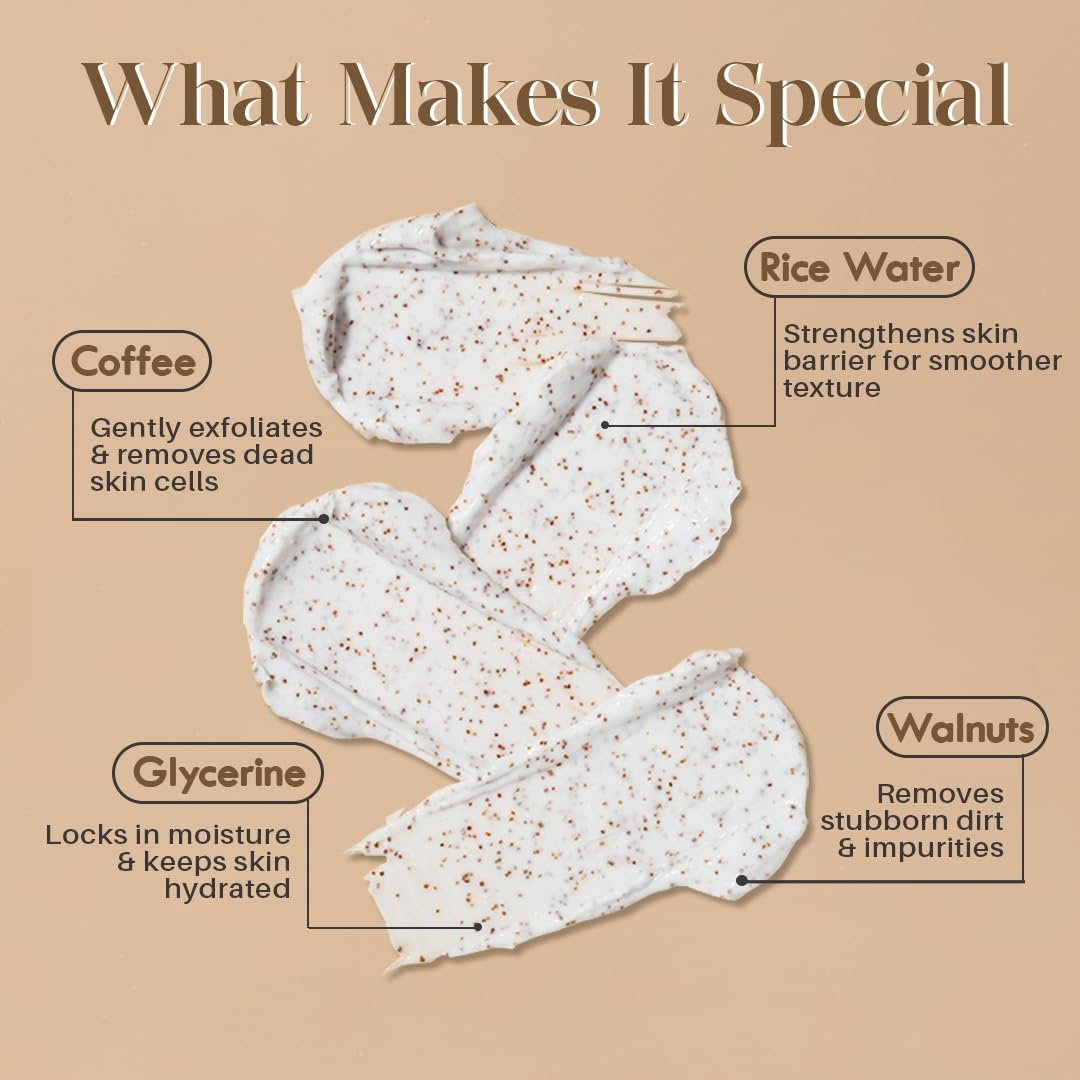 Glamveda Rice Water Brightening Face Scrub for Men & Women | - Image 4